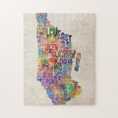 Manhattan New York Typografische Map Legpuzzel (Verticaal)