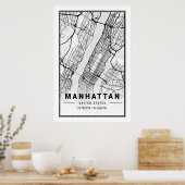 Manhattan New York USA Cities Travel City Map Poster (Keuken)