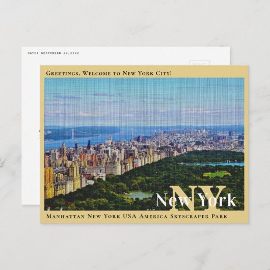 Manhattan New York USA Skyscraper Park Briefkaart (Voorkant / Achterkant)