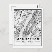 Manhattan New York USA Travel City Map Briefkaart (Voorkant / Achterkant)