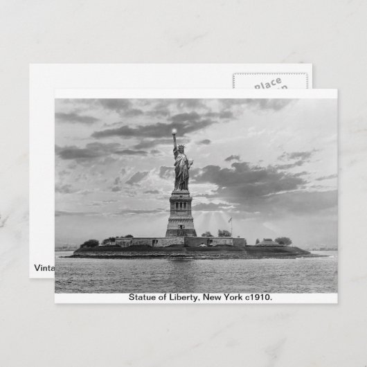  Manhattan, New York Vrijheidsbeeld 1910 Briefkaart (Voorkant / Achterkant)