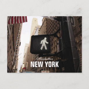 Manhattan New York Walk Sign Briefkaart