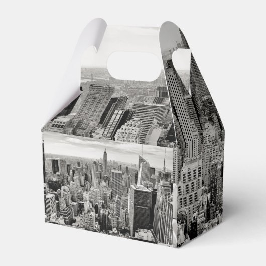 Manhattan, New York (zwart-wit panorama) Bedankdoosjes (Achterkant)