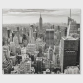 Manhattan, New York (zwart-wit panorama) Cadeaupapier (Vlak)