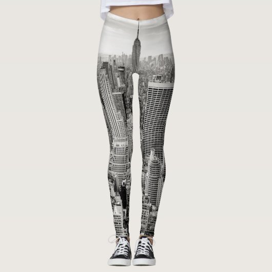 Manhattan, New York (zwart-wit panorama) Leggings (Voorkant)