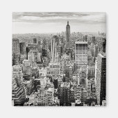Manhattan, New York (zwart-wit panorama) Magneet (Voorkant)