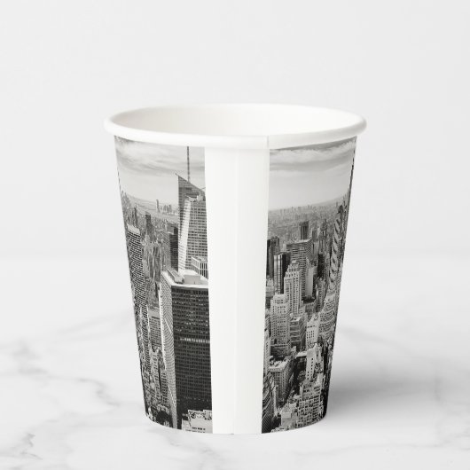 Manhattan, New York (zwart-wit panorama)  Papieren Bekers (Rechts)