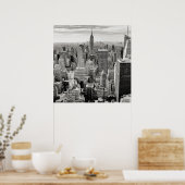 Manhattan, New York (zwart-wit panorama) Poster (Keuken)