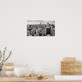 Manhattan, New York (zwart-wit panorama) Poster (Keuken)