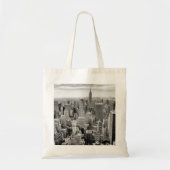 Manhattan, New York (zwart-wit panorama) Tote Bag (Voorkant)
