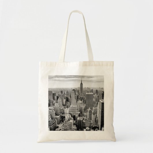Manhattan, New York (zwart-wit panorama) Tote Bag (Voorkant)