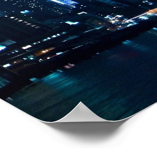 Manhattan Night Panorama Poster (Hoek)