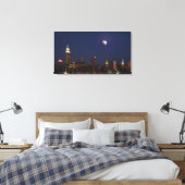 Manhattan Night Skyline Impressionist Canvas Afdruk (Insitu (Slaapkamer))