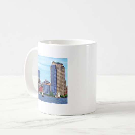 Manhattan NY - Drie vaten van Manhattan Skyline Koffiemok (Voorkant links)