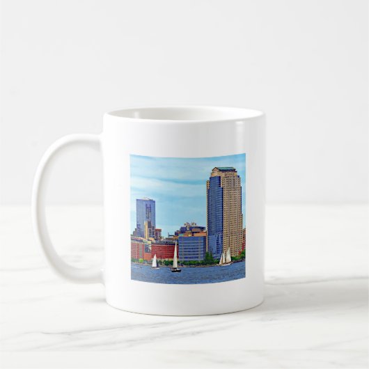 Manhattan NY - Drie vaten van Manhattan Skyline Koffiemok (Links)