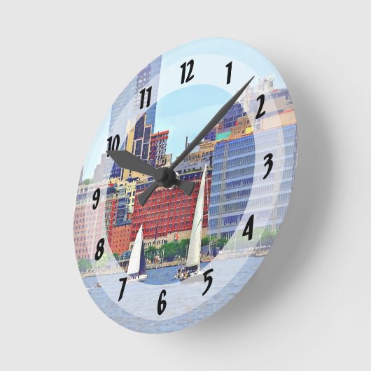 Manhattan NY - Drie vaten van Manhattan Skyline Ronde Klok (Hoek)