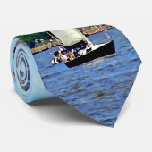 Manhattan NY - Drie vaten van Manhattan Skyline Stropdas (Opgerold)