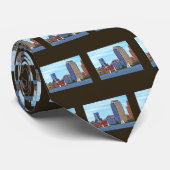 Manhattan NY - Drie vaten van Manhattan Skyline Stropdas (Opgerold)