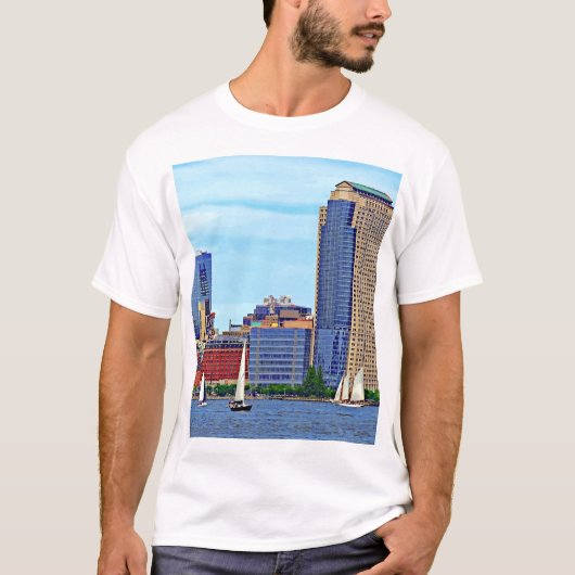 Manhattan NY - Drie vaten van Manhattan Skyline T-shirt (Voorkant)