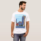 Manhattan NY - Drie vaten van Manhattan Skyline T-shirt (Voorkant volledig)
