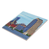 Manhattan NY - Drie vaten van Manhattan Skyline Tegeltje (Zijkant)