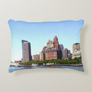Manhattan NY - Manhattan Skyline op een heldere da Accent Kussen