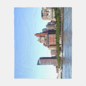 Manhattan NY - Manhattan Skyline op een heldere da Fleece Deken (Voorkant)