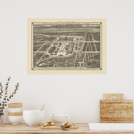 Manhattan, NY Panoramic Map - 1883 Poster (Keuken)