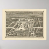 Manhattan, NY Panoramic Map - 1883 Poster (Voorkant)