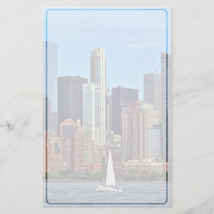 Manhattan NY - Zeilboot door Manhattan Skyline Briefpapier