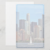 Manhattan NY - Zeilboot door Manhattan Skyline Briefpapier (Voorkant / Achterkant)