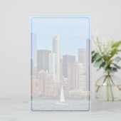 Manhattan NY - Zeilboot door Manhattan Skyline Briefpapier (Staand voorkant)