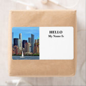 Manhattan NY - Zeilboot door Manhattan Skyline Etiket (Insitu)