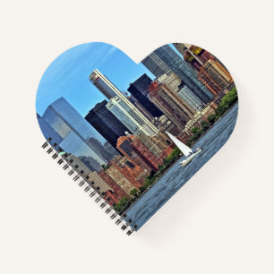 Manhattan NY - Zeilboot door Manhattan Skyline Notitieboek