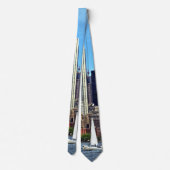 Manhattan NY - Zeilboot door Manhattan Skyline Stropdas (Achterkant)