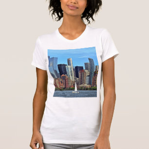 Manhattan NY - Zeilboot door Manhattan Skyline T-shirt