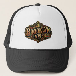 Manhattan Nyc Est 1624 Gouden Filigraan Skyline Ba Trucker Pet