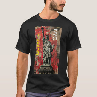 Manhattan Nyc Liberty Statue Mannen Moderne T-shir T-shirt