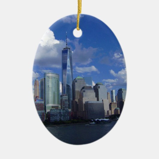 Manhattan NYC World Trade Center WTC Hudson Keramisch Ornament (Voorkant)