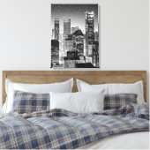 Manhattan onder de sterren in zwart-wit canvas afdruk (Insitu (Slaapkamer))