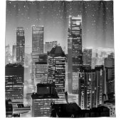 Manhattan onder de sterren in zwart-wit douchegordijn (Voorkant)
