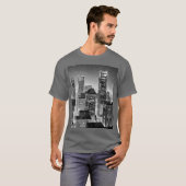 Manhattan onder de sterren in zwart-wit t-shirt (Voorkant volledig)