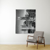 Manhattan onder de sterren in zwart-wit wandkleed (In situ)