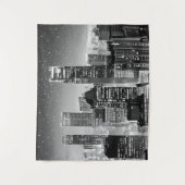 Manhattan onder de sterren in zwart-wit wandkleed (Voorkant)