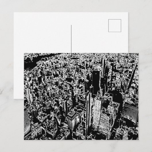 Manhattan ontworpen briefkaart (Voorkant / Achterkant)