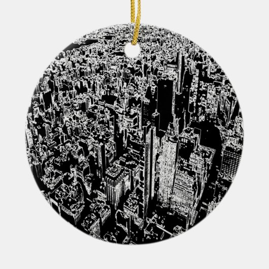 Manhattan ontworpen keramisch ornament (Voorkant)