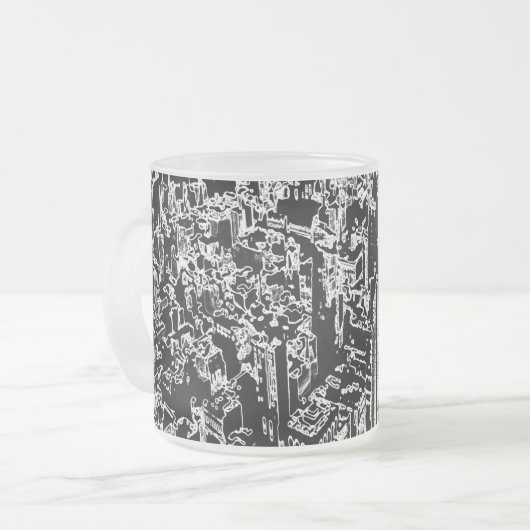 Manhattan ontworpen matglas koffiemok (Voorkant links)