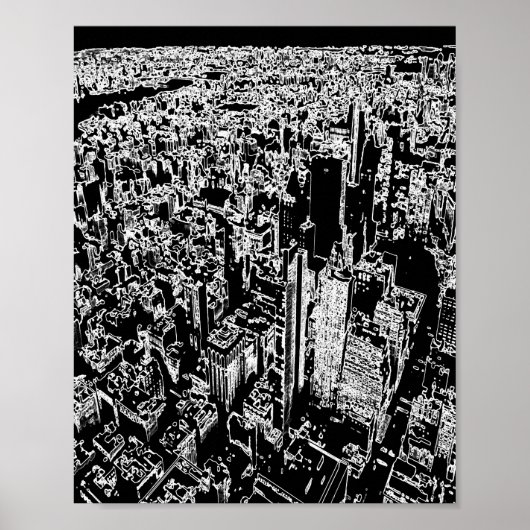 Manhattan ontworpen poster (Voorkant)