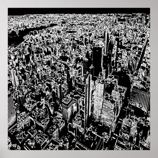Manhattan ontworpen poster (Voorkant)