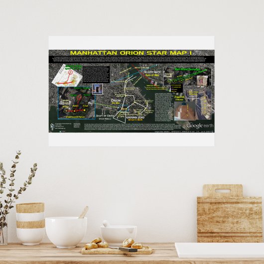 Manhattan Orion Star Map 1 Poster (Keuken)